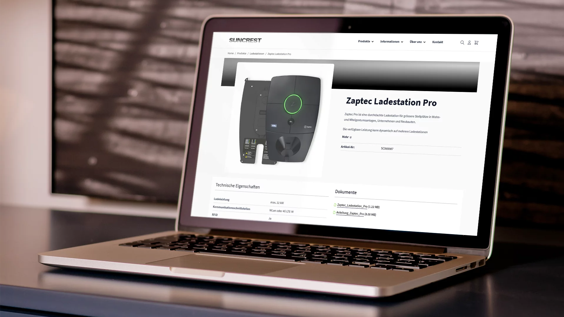 Neuer B2B-Webshop für Suncrest mit umfangreichem Produkt- und Serviceangebot für Photovoltalikanlagen.