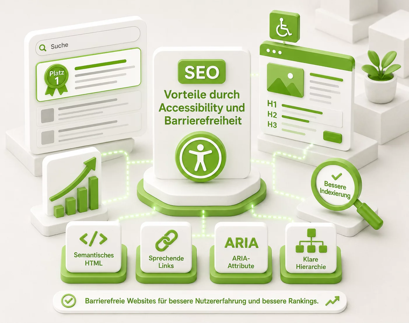 Illustration zu Accessibility und Barrierefreiheit - SEO-Vorteile durch Accessibility und Barrierefreiheit