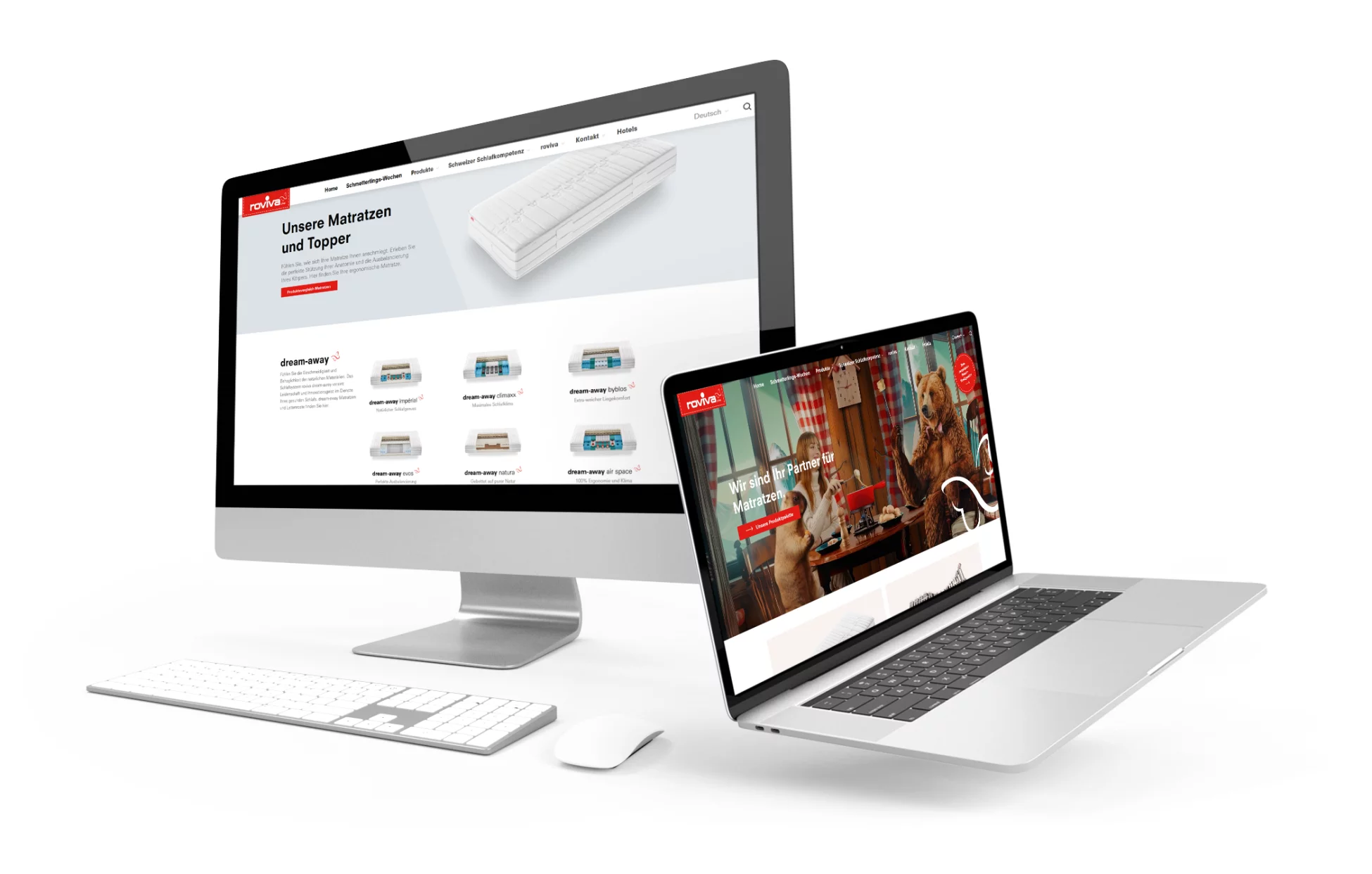 Produktübersicht Matrazen von Roviva auf neuer Website von CS2