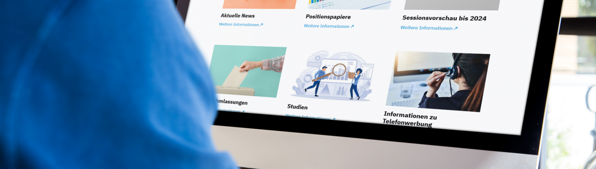 Themen und Analysen Übersichtsseite auf der neuen santésuisse Website, erstellt mit TYPO3 von CS2