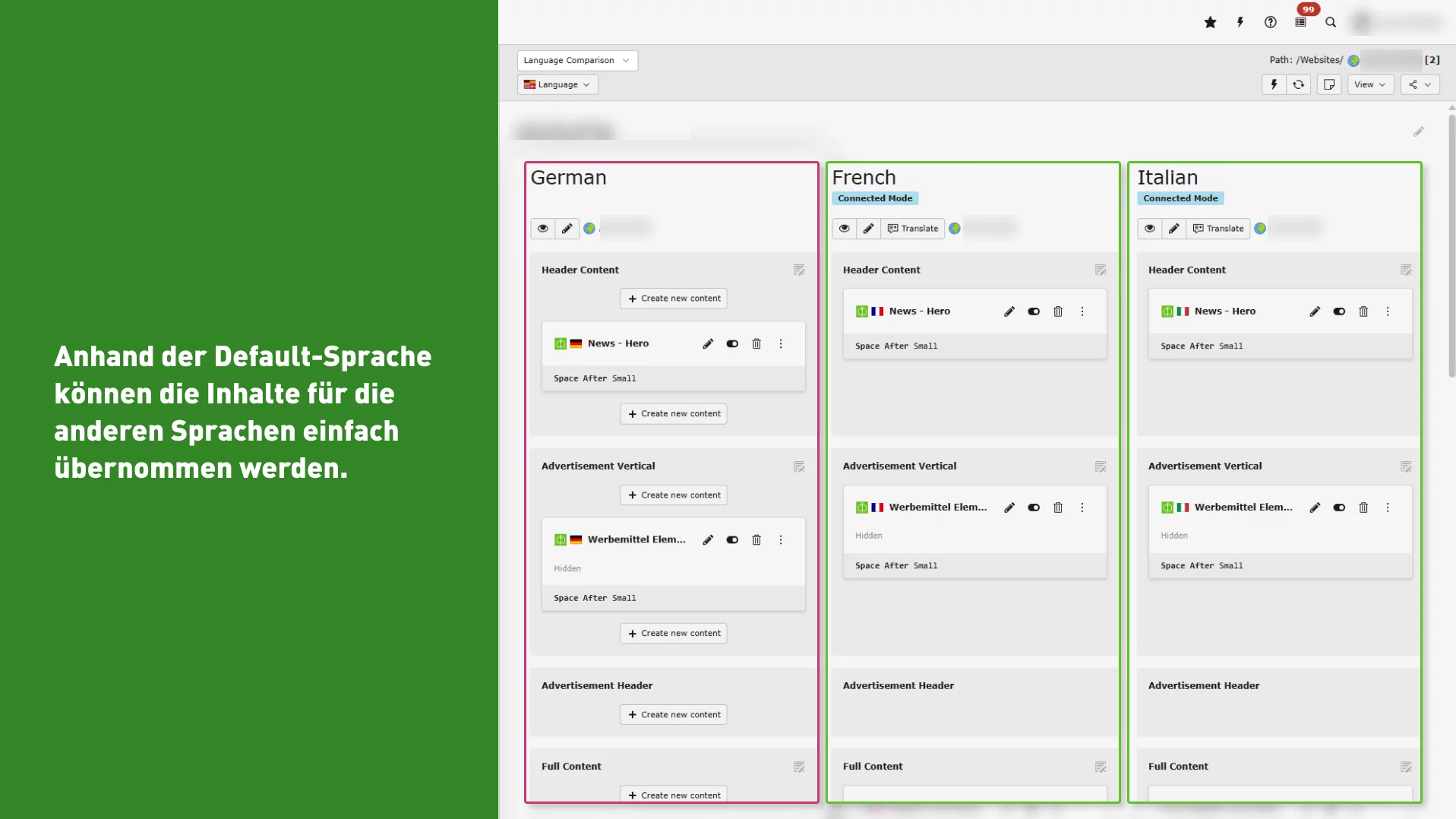TYPO3 by CS2 - Mehrsprachigkeit