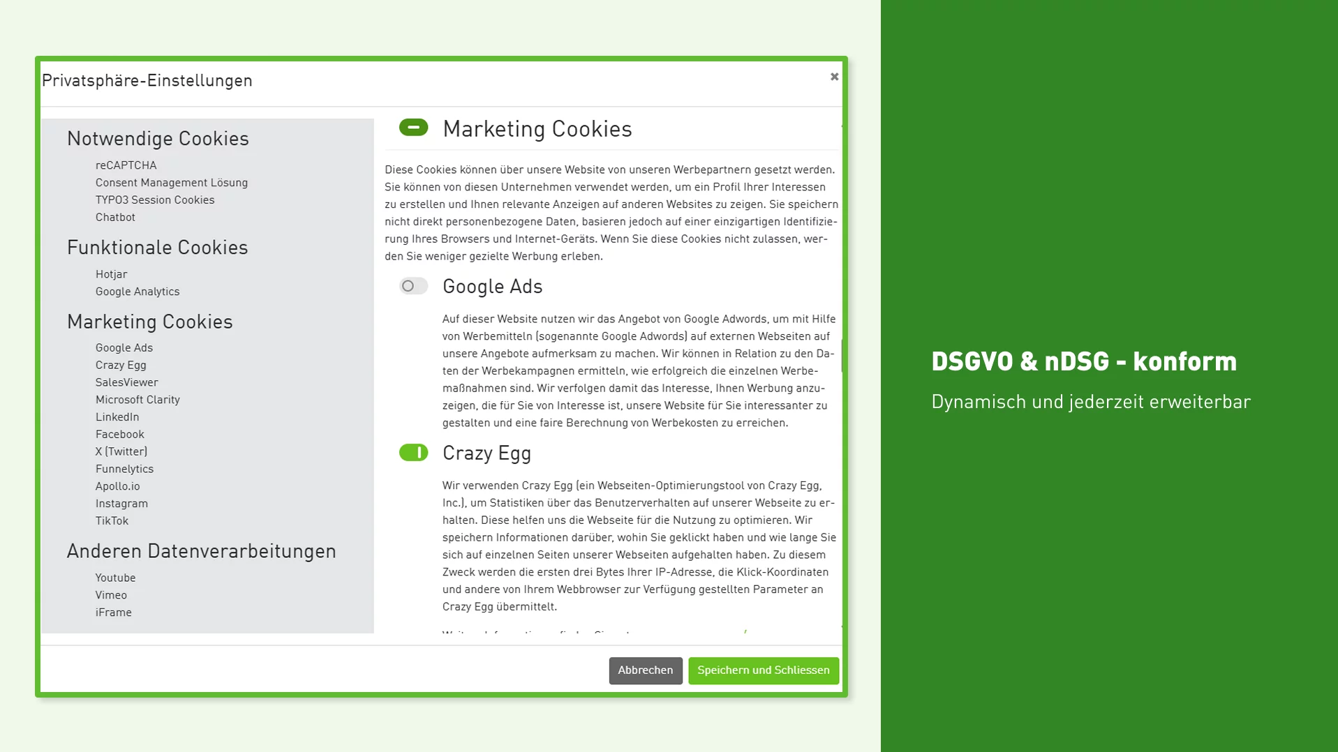 TYPO3 by CS2 - DGSVO- und nDSG-konform