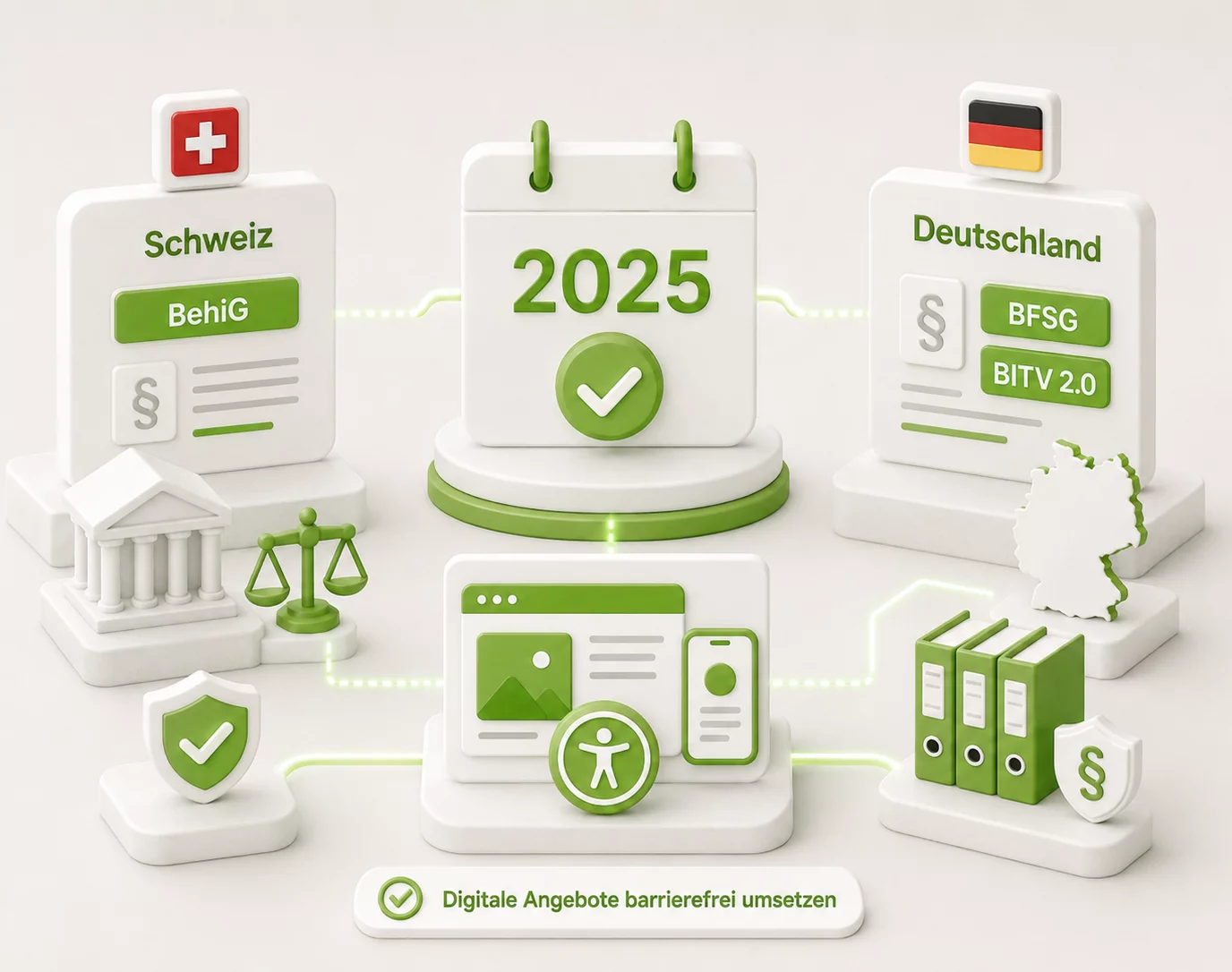 Illustration zu Accessibility und Barrierefreiheit - Rechtlicher Rahmen in der Schweiz und Deutschland