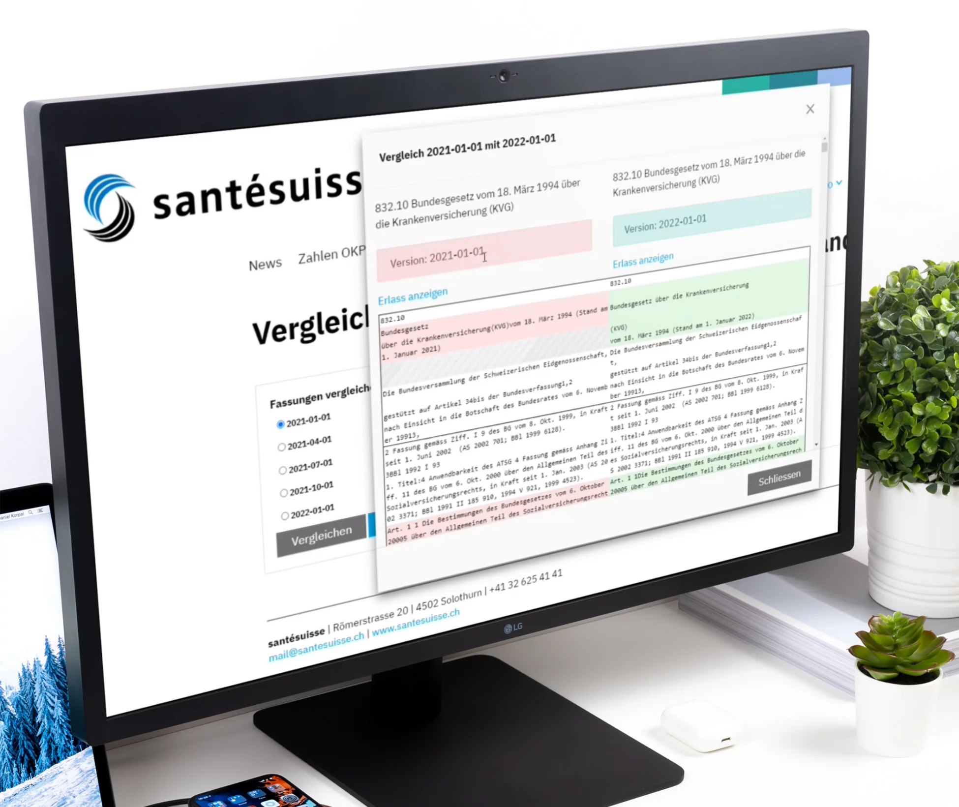 Anwendungsbeispiel Digitales Handbuch Gesetzestexte vergleichen