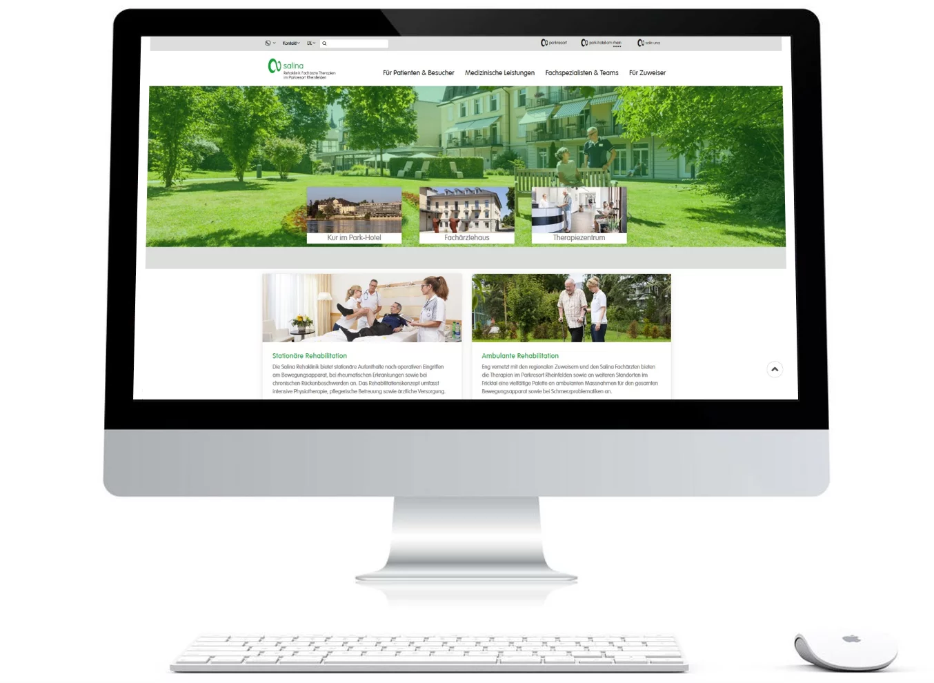 Salina Parkresort Rheinfelden Homescreen auf Bildschirm iMac